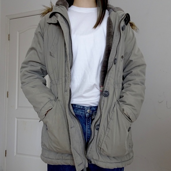 GARAGE GREY PARKA WINTER COAT - Picture 1 of 10